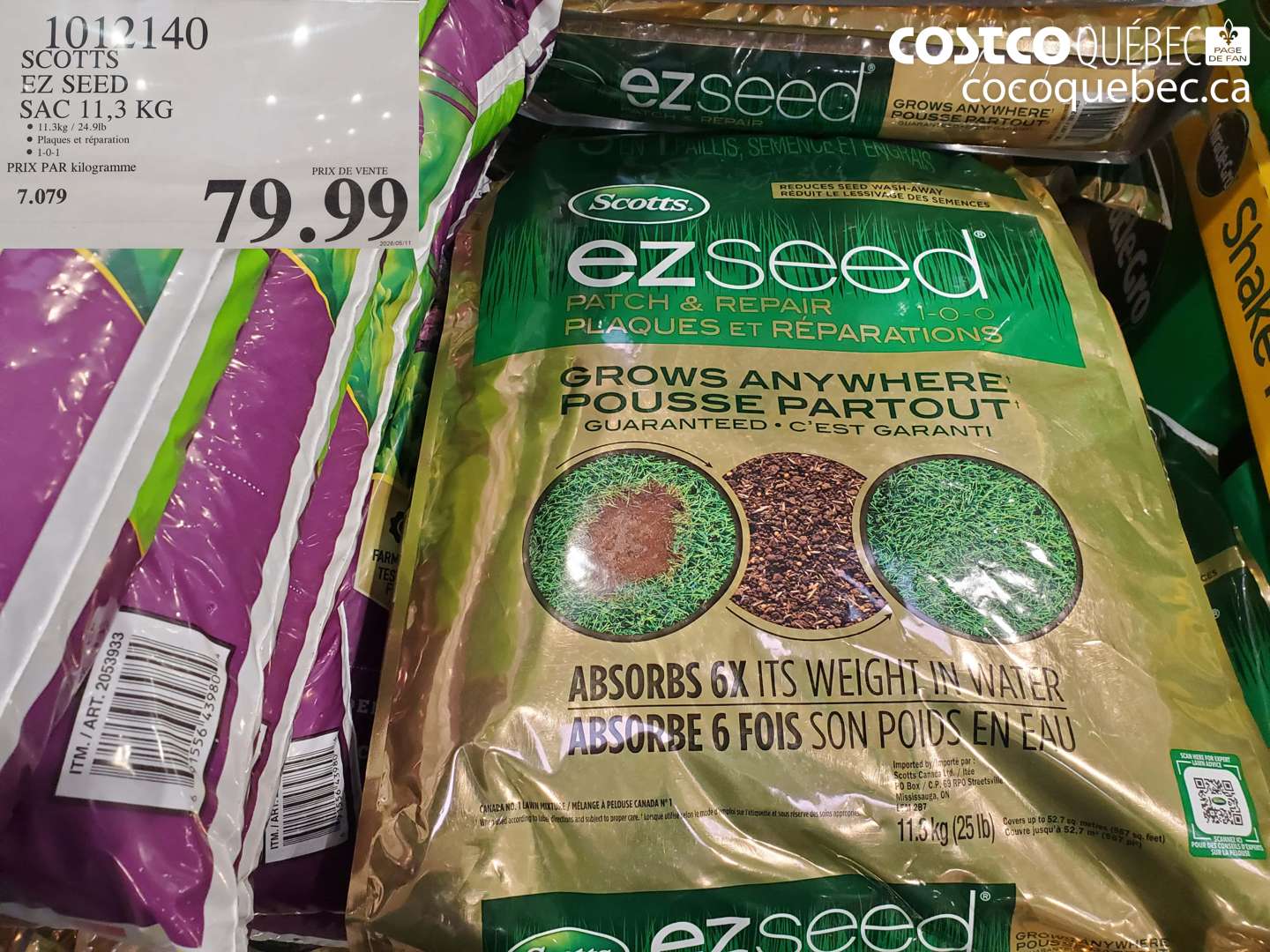 1012140 SCOTTS EZ SEED SAC 11.3 KG $79.99