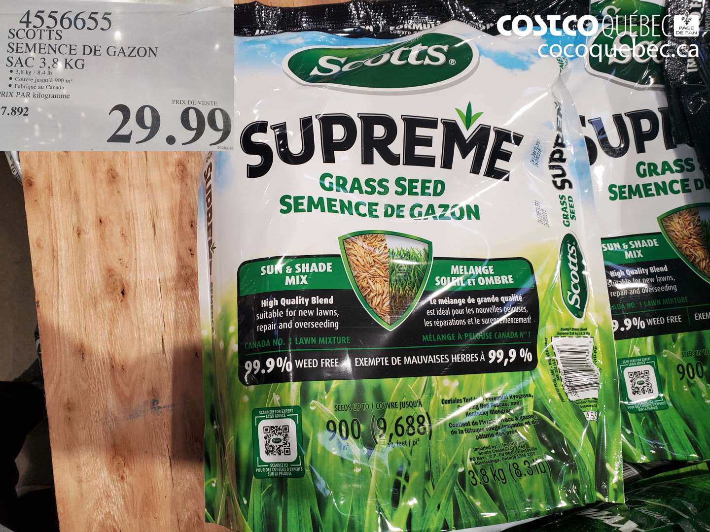 4556655 SCOTTS SEMENCE DE GAZON SAC 3.8 KG $29.99