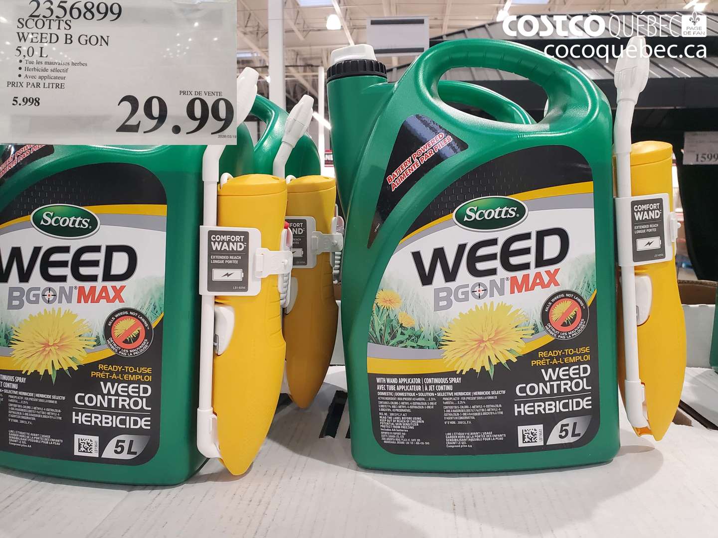 2356899 SCOTTS WEED B GON 5.0 L $29.99