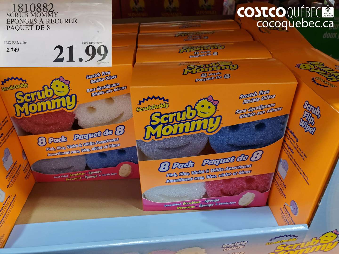 1810882 SCRUB MOMMY ÉPONGES À RÉCURER PAQUET DE 8 $21.99
