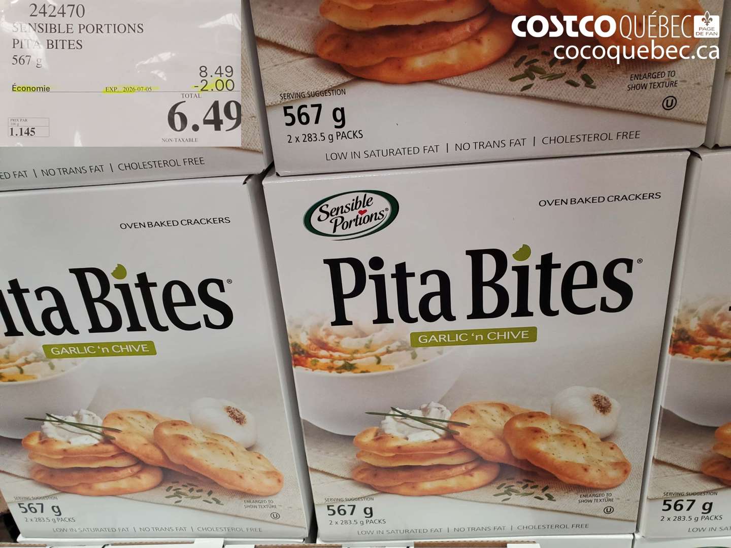 242470 SENSIBLE PORTIONS PITA BITES 567 g ($2.00 INSTANT SAVINGS EXPIRES ON 2026-07-05) $6.49