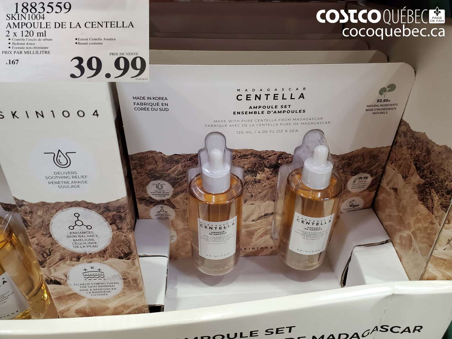 1883559 SKIN1004 AMPOULE DE LA CENTELLA 2 X 120 ML $39.99
