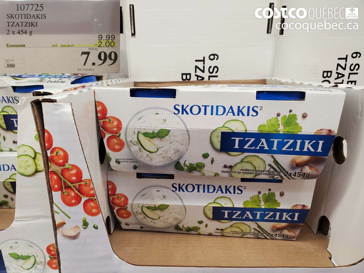 107725 SKOTIDAKIS TZATZIKI 2 X 454 G ($2.00 INSTANT SAVINGS EXPIRES ON 2026-06-07) $7.99