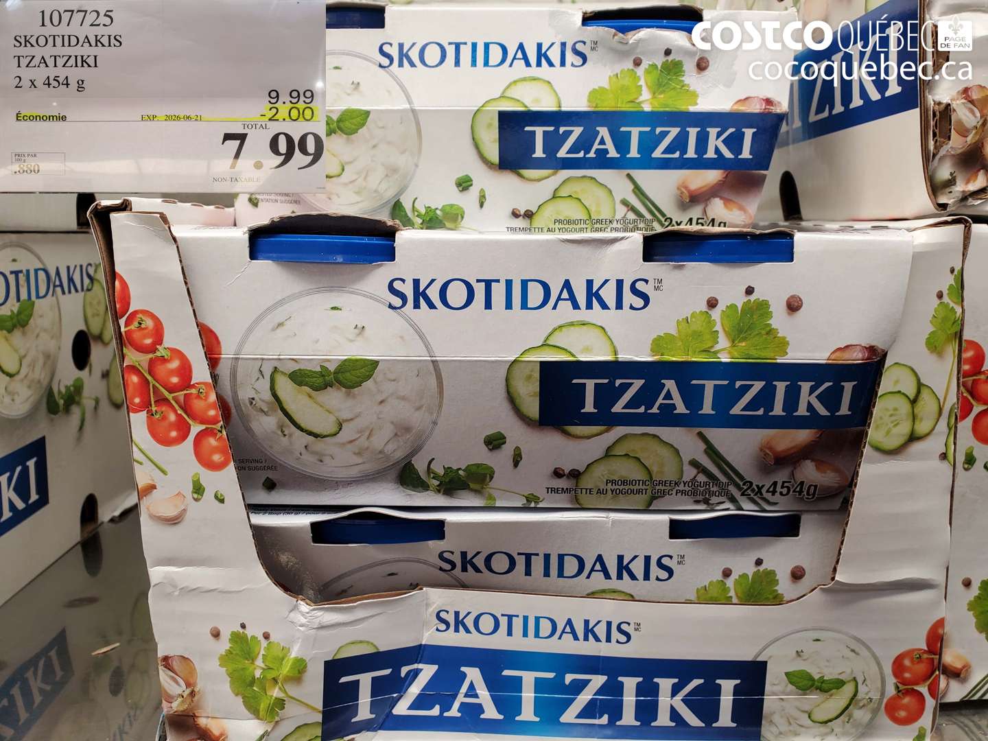 107725 SKOTIDAKIS TZATZIKI 2 X 454 G ($2.00 INSTANT SAVINGS EXPIRES ON 2026-06-21) $7.99