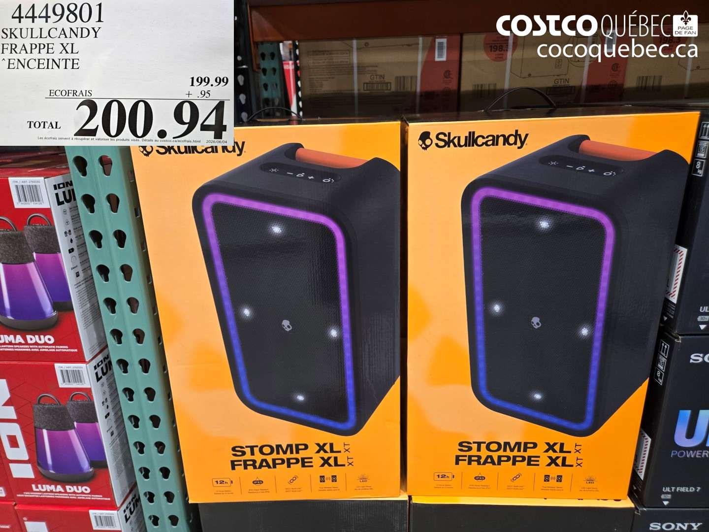 4449801 SKULLCANDY FRAPPE XL ENCEINTE $200.94
