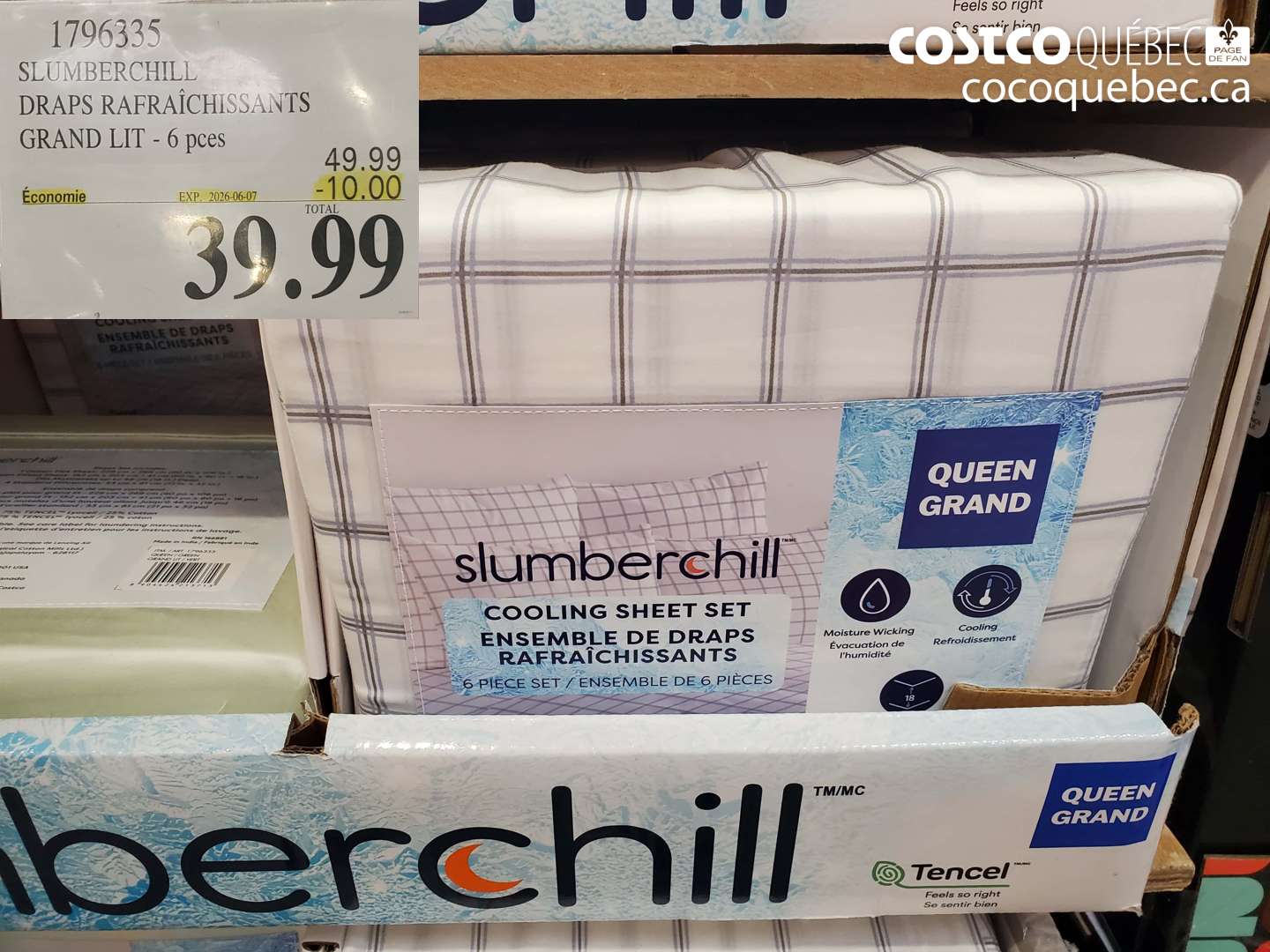 1796335 SLUMBERCHILL DRAPS RAFRAÎCHISSANTS GRAND LIT - 6 PCES ($10.00 INSTANT SAVINGS EXPIRES ON 2026-06-07) $39.99
