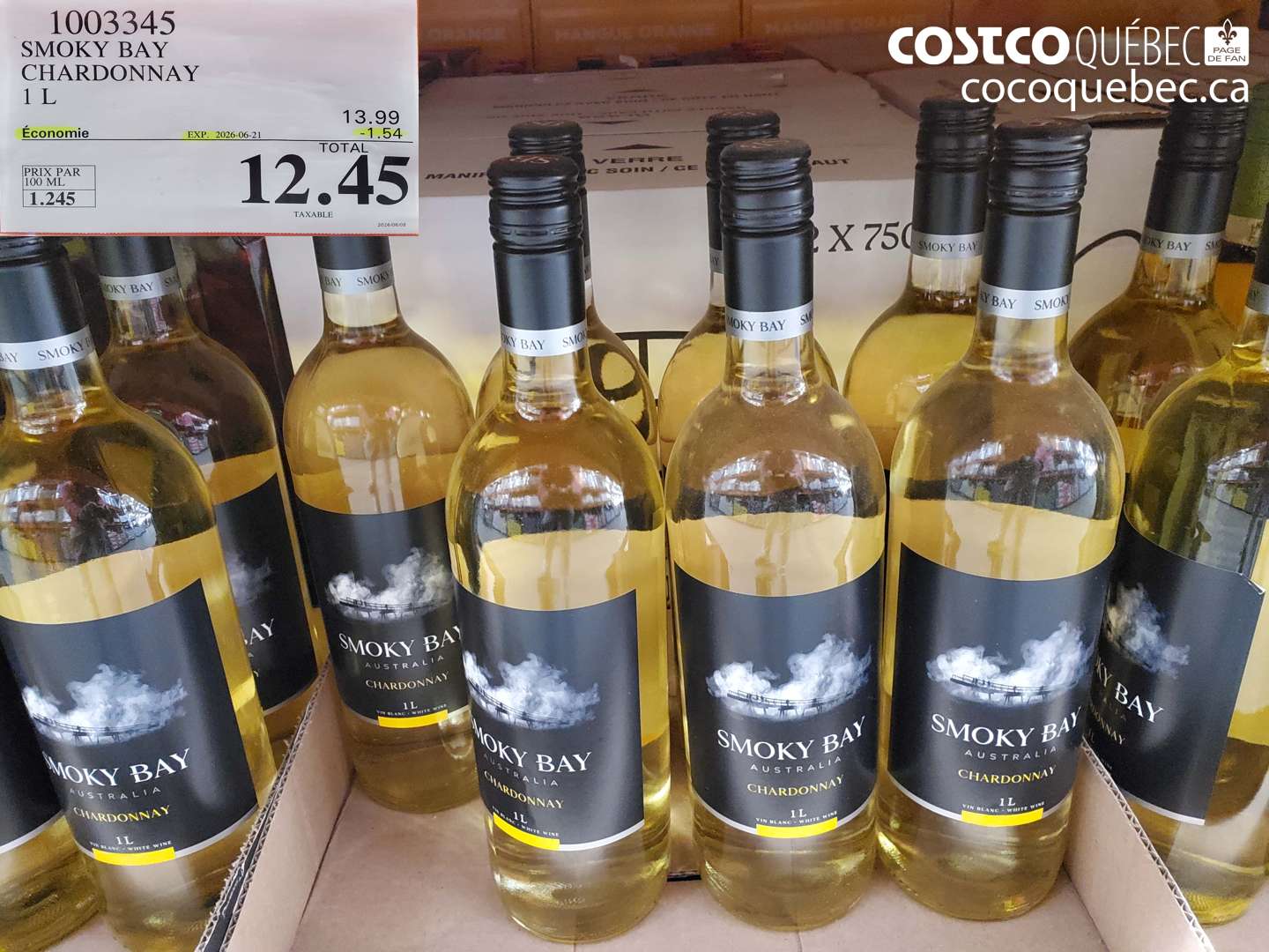 1003345 SMOKY BAY CHARDONNAY 1 L ($1.54 INSTANT SAVINGS EXPIRES ON 2026-06-21) $12.45