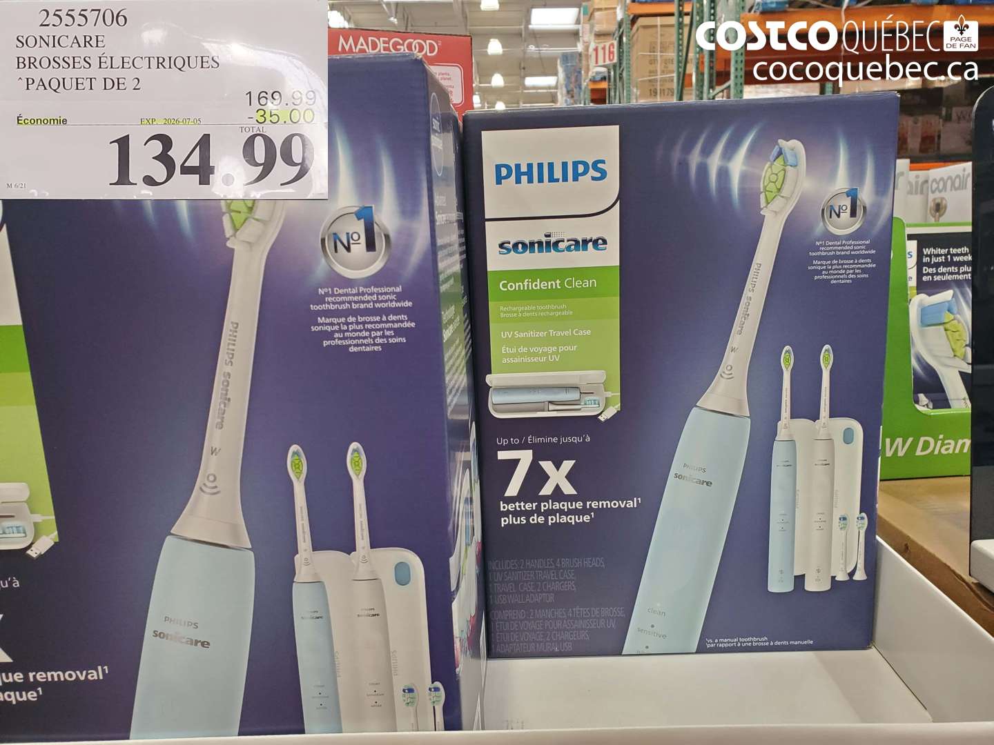 2555706 SONICARE BROSSES ÉLECTRIQUES ($35.00 INSTANT SAVINGS EXPIRES ON 2026-07-05) $134.99