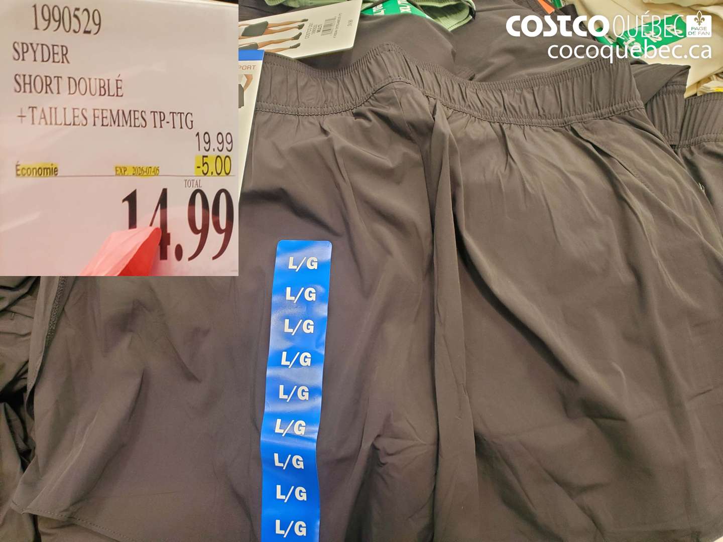 1990529 SPYDER SHORT DOUBLE +TAILLES FEMMES TP-TTG ($5.00 INSTANT SAVINGS EXPIRES ON 2025-07-05) $14.99
