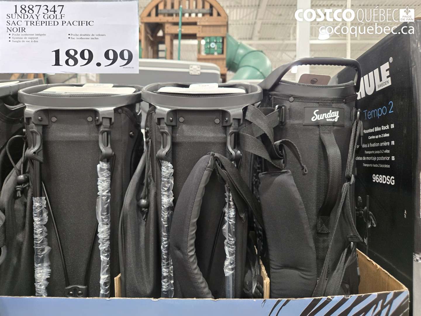 1887347 SUNDAY GOLF SAC TRÉPIED PACIFIC NOIR $189.99