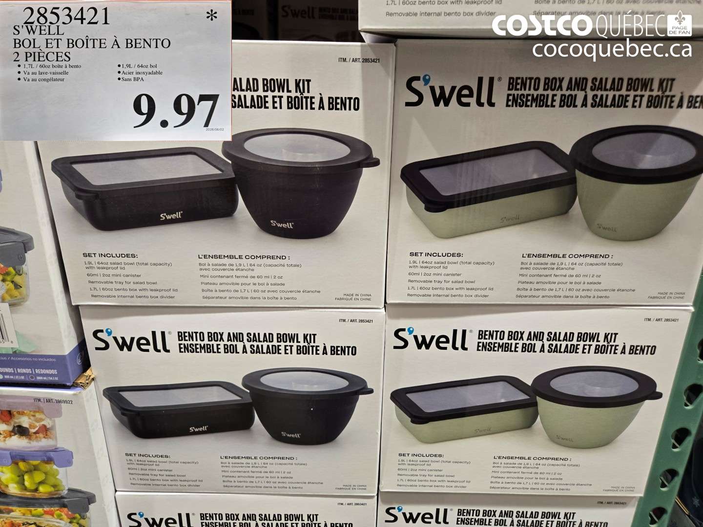 2853421 S'WELL BOL ET BOÎTE À BENTO 2 PIÈCES $9.97