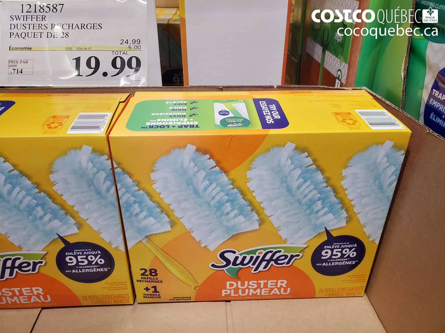 1218587 SWIFFER DUSTERS RECHARGES PAQUET DE 28 ($5.00 INSTANT SAVINGS EXPIRES ON 2026-06-07) $19.99