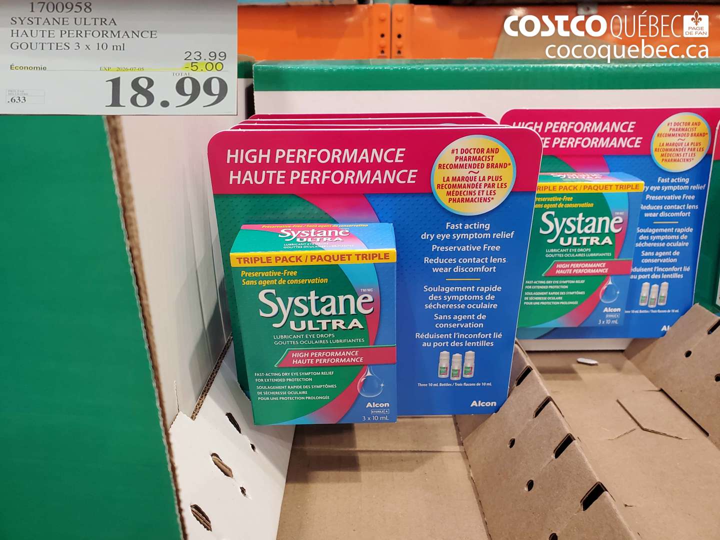 1700958 SYSTANE ULTRA HAUTE PERFORMANCE GOUTTES 3 X 10 ML ($5.00 INSTANT SAVINGS EXPIRES ON 2026-07-05) $18.99