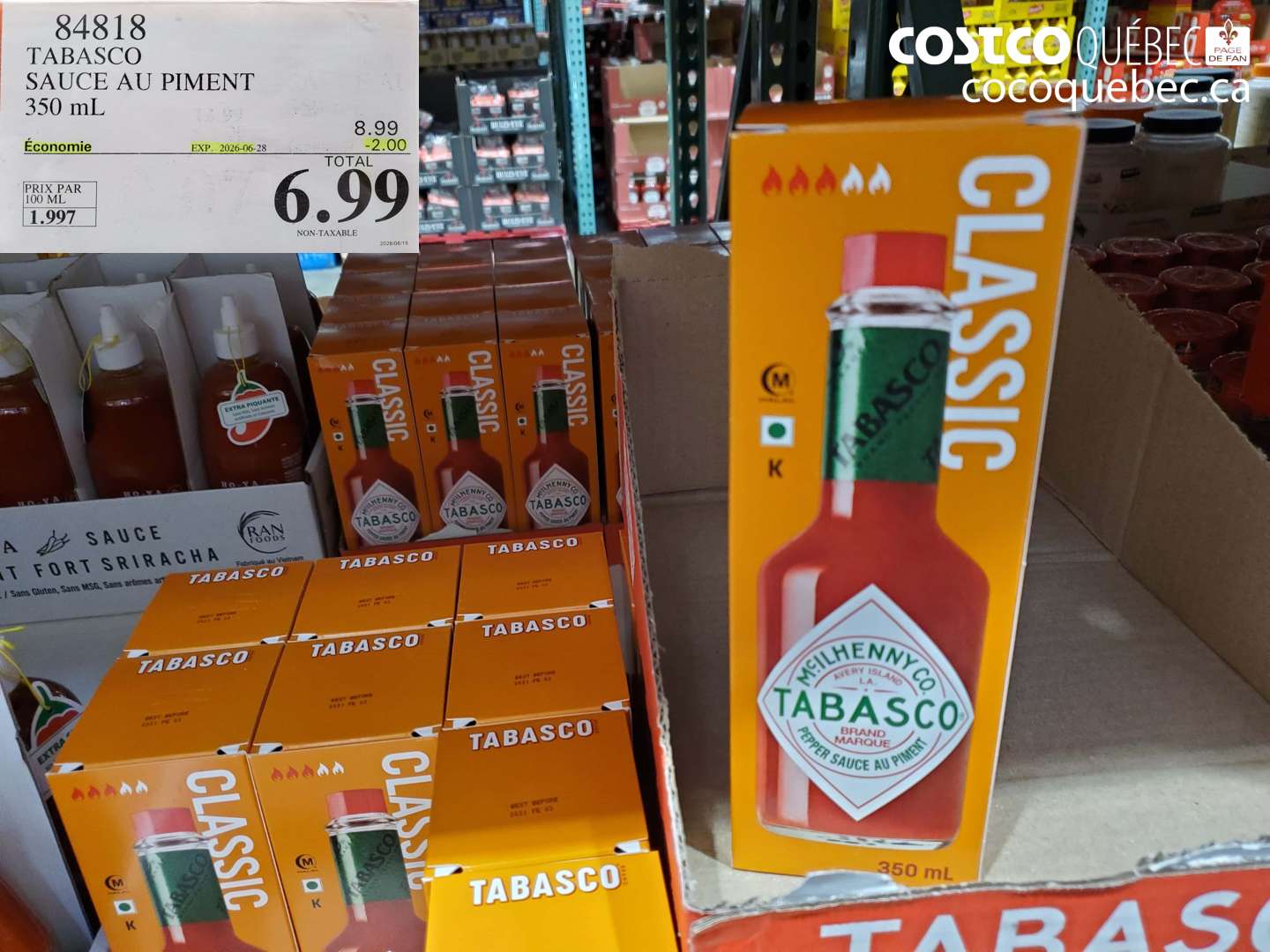 84818 TABASCO SAUCE AU PIMENT 350 ML ($2.00 INSTANT SAVINGS EXPIRES ON 2026-06-28) $6.99