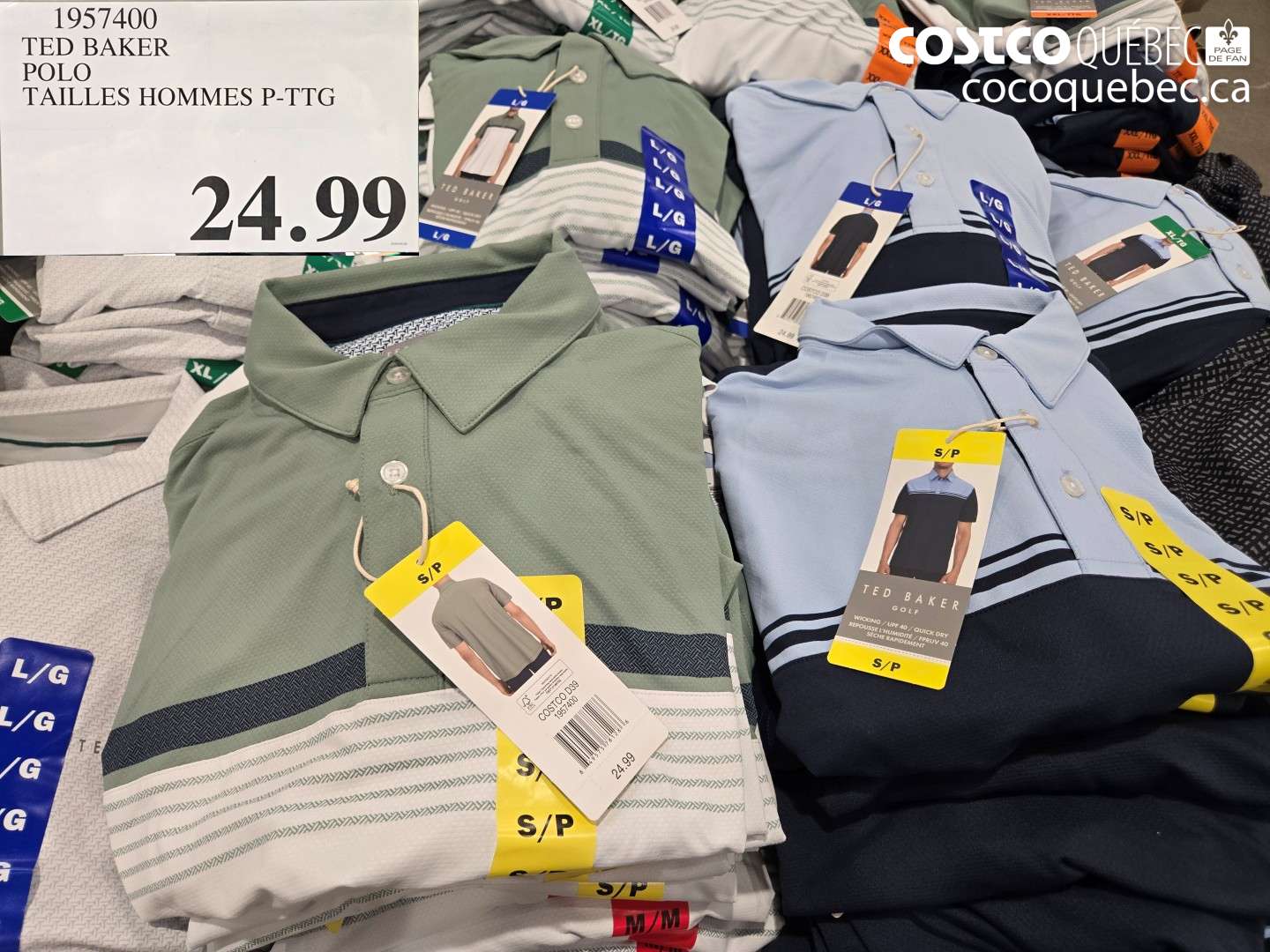 1957400 TED BAKER POLO TAILLES HOMMES P-TTG $24.99