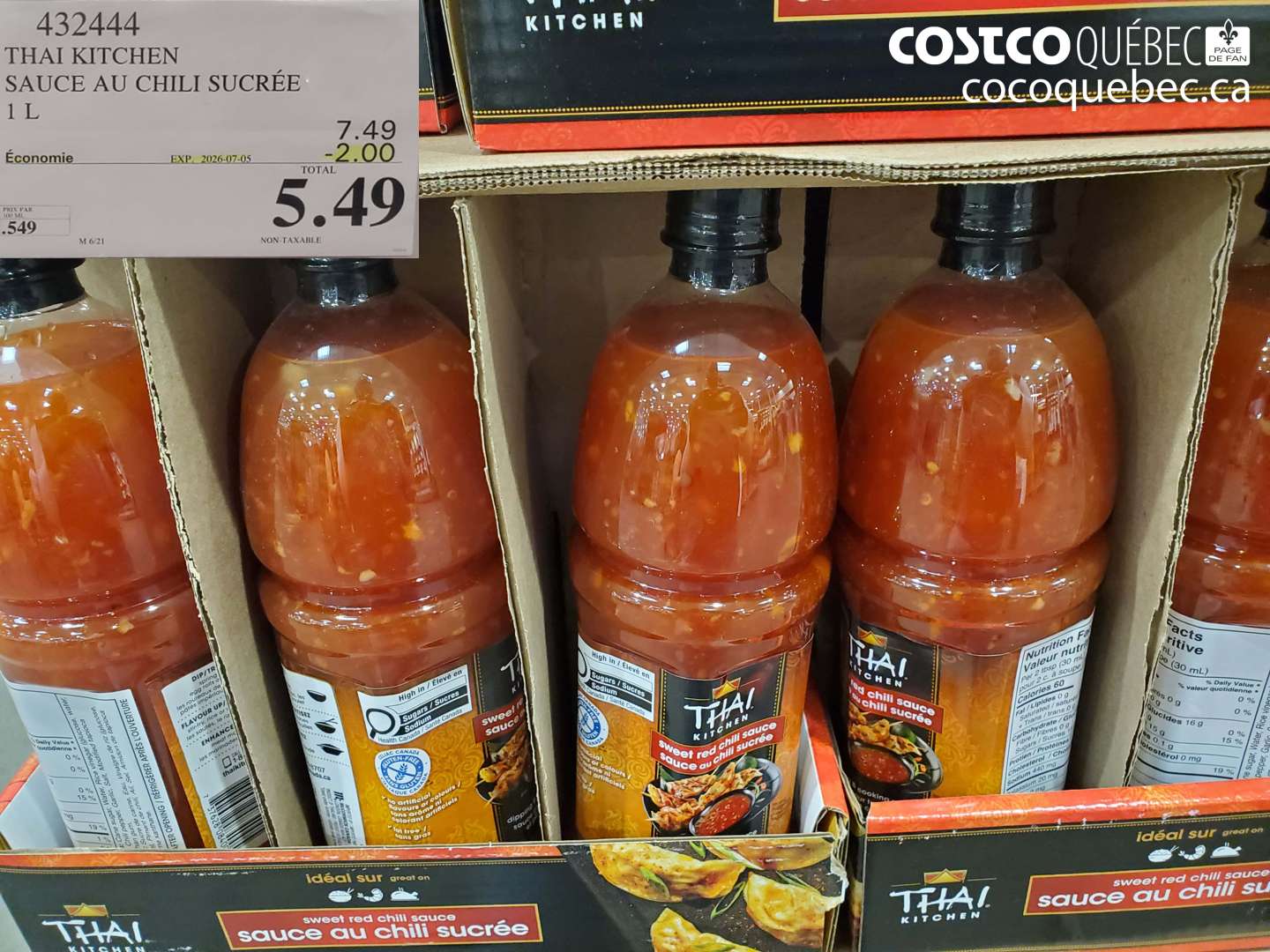 432444 THAI KITCHEN SAUCE AU CHILI SUCRÉE 1 L ($2.00 INSTANT SAVINGS EXPIRES ON 2026-07-05) $5.49