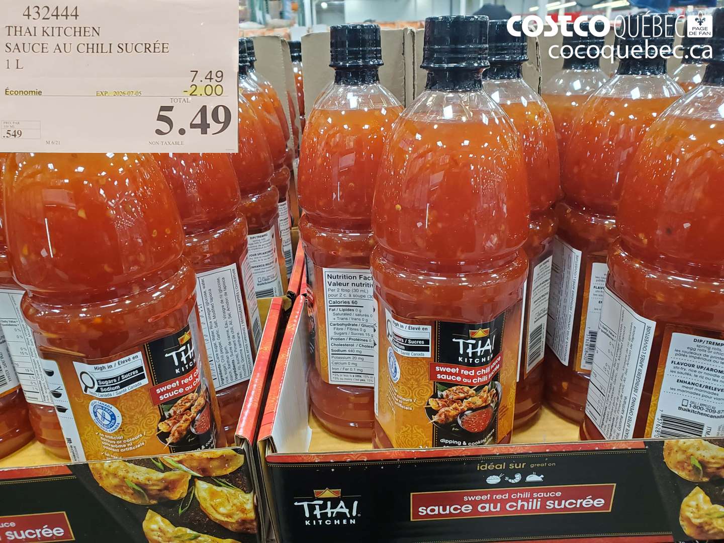 432444 THAI KITCHEN SAUCE AU CHILI SUCRÉE 1 L ($2.00 INSTANT SAVINGS EXPIRES ON 2026-07-05) $5.49