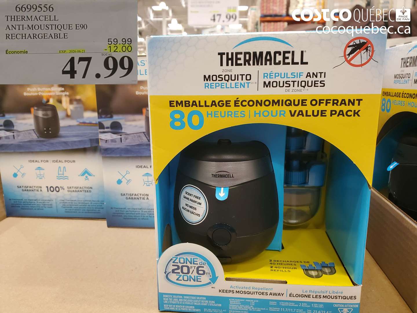 6699556 THERMACELL ANTI-MOUSTIQUE E90 RECHARGEABLE ($12.00 INSTANT SAVINGS EXPIRES ON 2026-06-21) $47.99