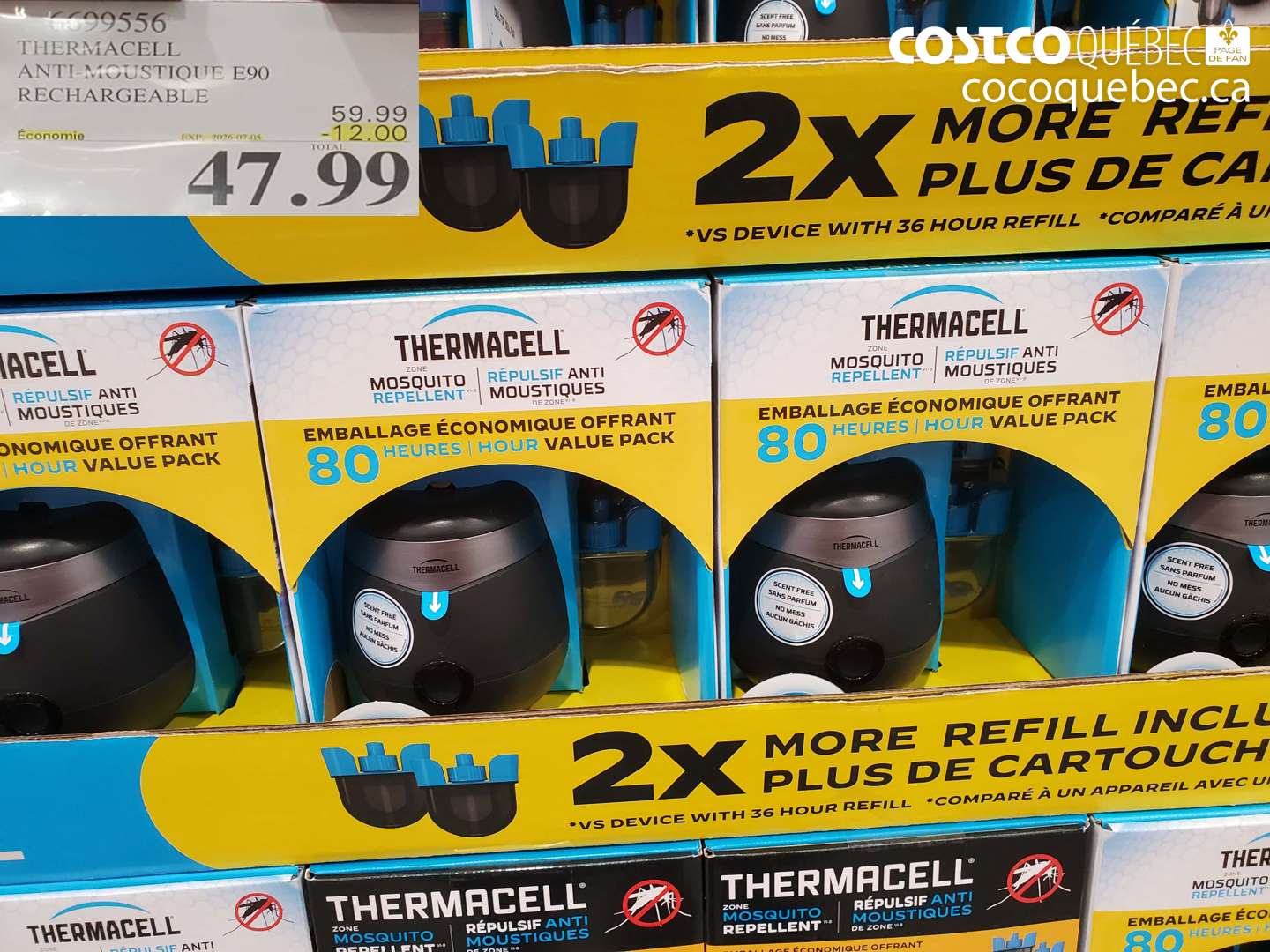6099556 THERMACELL ANTI-MOUSTIQUE E90 RECHARGEABLE ($12.00 INSTANT SAVINGS EXPIRES ON 2026-07-05) $47.99