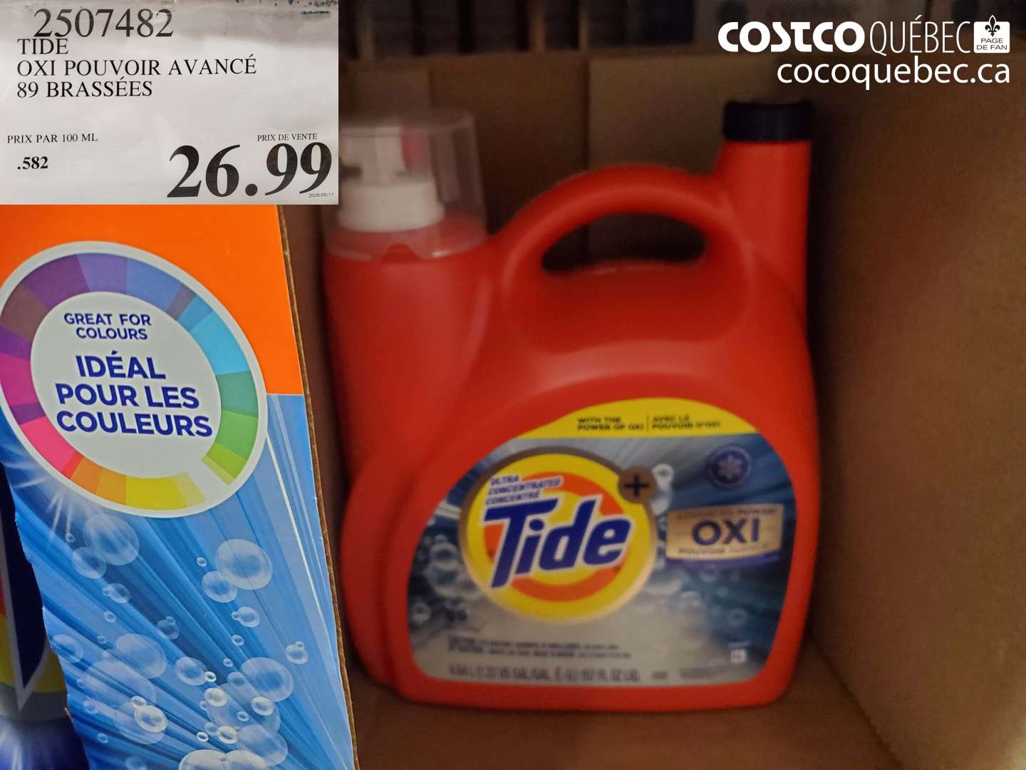 2507482 TIDE OXI POUVOIR AVANCÉ 89 BRASSÉES $26.99