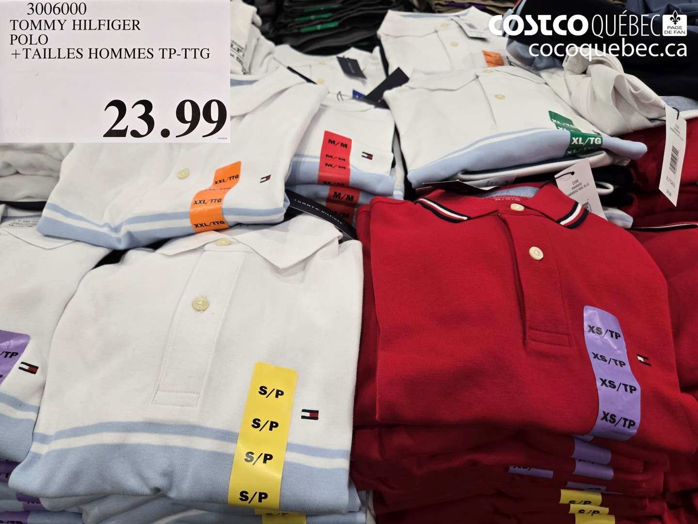 3006000 TOMMY HILFIGER POLO + TAILLES HOMMES TP-TTG $23.99