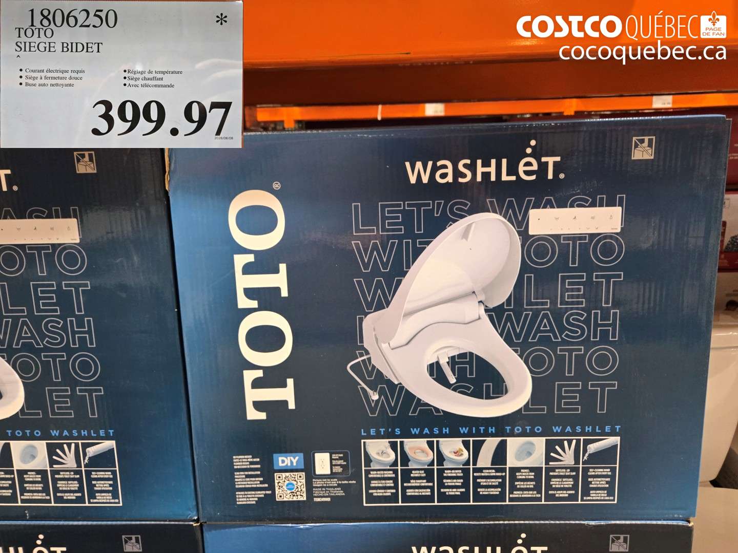 1806250 TOTO SIEGE BIDET $399.97