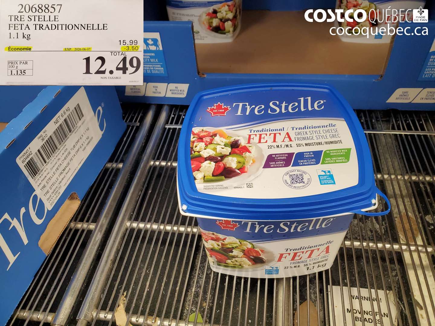 2068857 TRE STELLE FETA TRADITIONNELLE 1.1 KG ($3.50 INSTANT SAVINGS EXPIRES ON 2026-06-07) $12.49