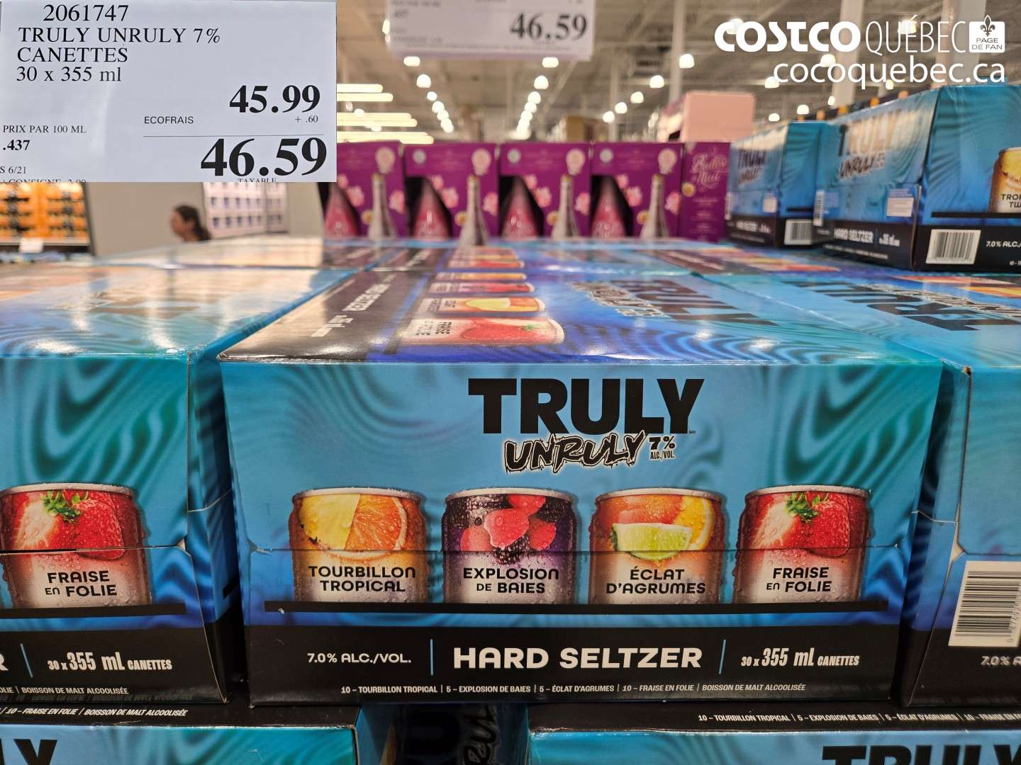 2061747 TRULY UNRULY 7% CANETTES 30 X 355 ML $45.99