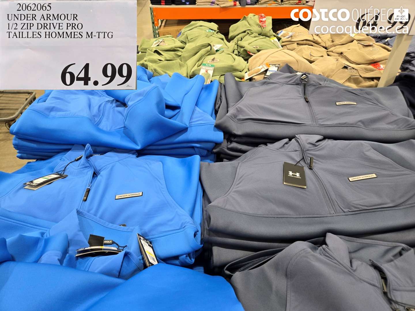 2062065 UNDER ARMOUR 1/2 ZIP DRIVE PRO TAILLES HOMMES M-TTG $64.99