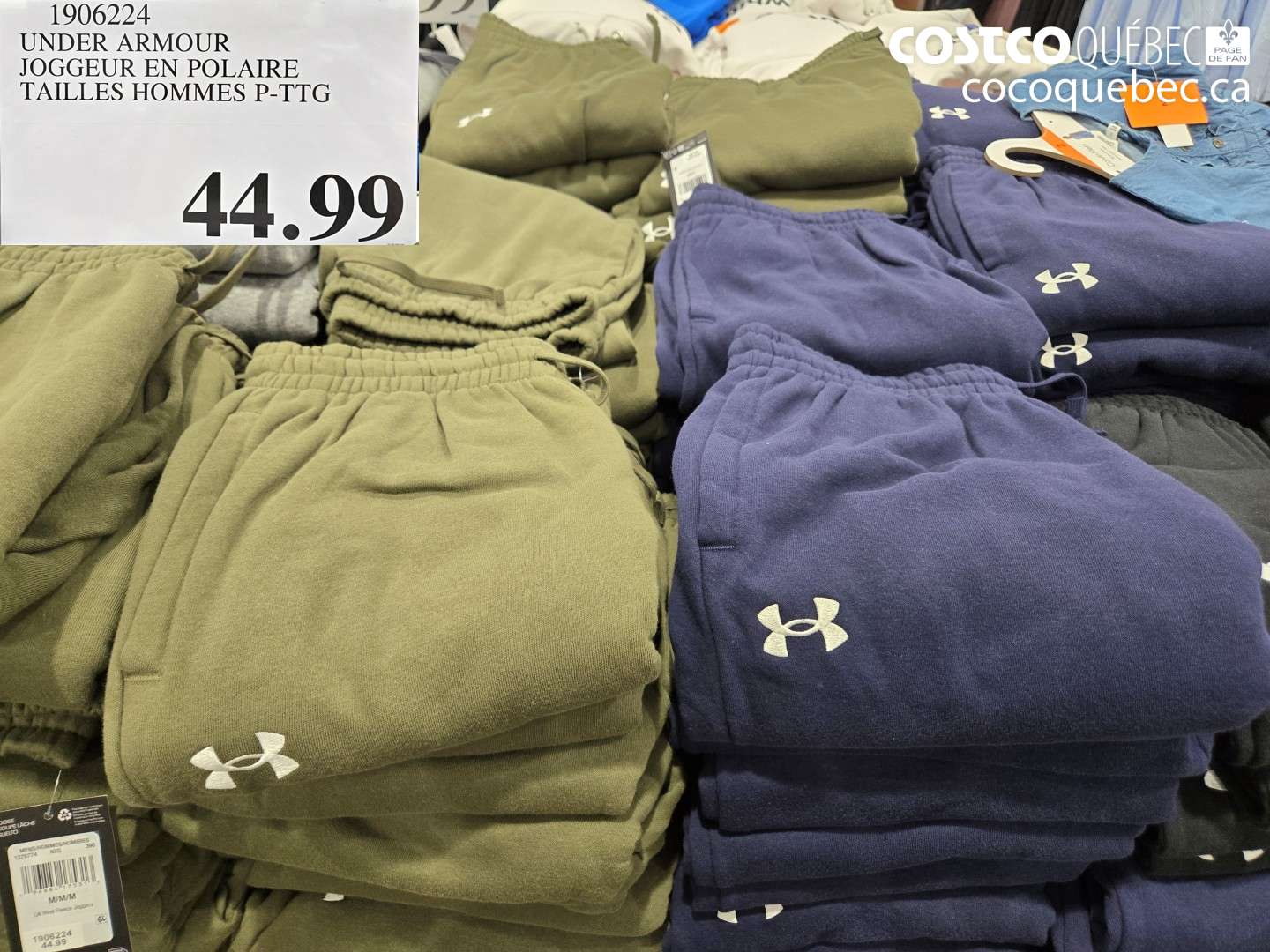 1906224 UNDER ARMOUR JOGGEUR EN POLAIRE TAILLES HOMMES P-TTG $44.99