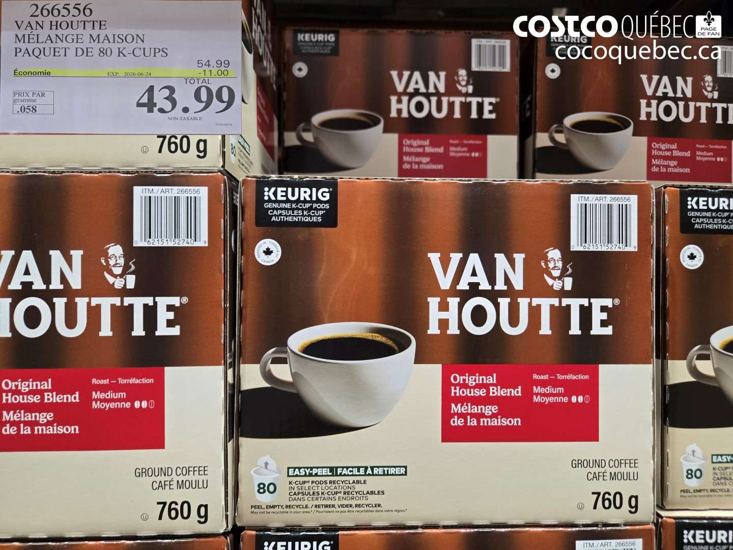 266556 VAN HOUTTE MÉLANGE MAISON PAQUET DE 80 K-CUPS ($11.00 INSTANT SAVINGS EXPIRES ON 2026-06-24) $43.99