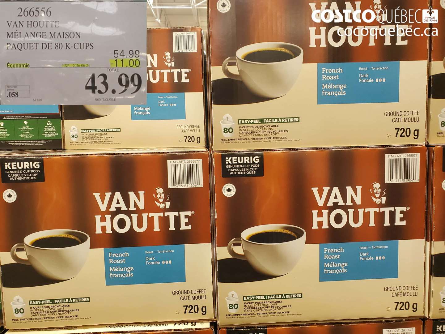 266556 VAN HOUTTE MÉLANGE MAISON PAQUET DE 80 K-CUPS ($11.00 INSTANT SAVINGS EXPIRES ON 2026-06-24) $43.99