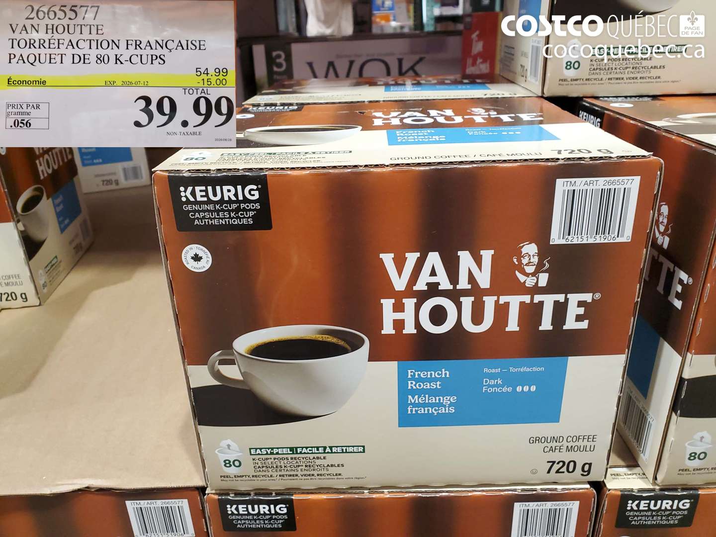 2665577 VAN HOUTTE TORRÉFACTION FRANÇAISE PAQUET DE 80 K-CUPS ($15.00 INSTANT SAVINGS EXPIRES ON 2026-07-12) $39.99