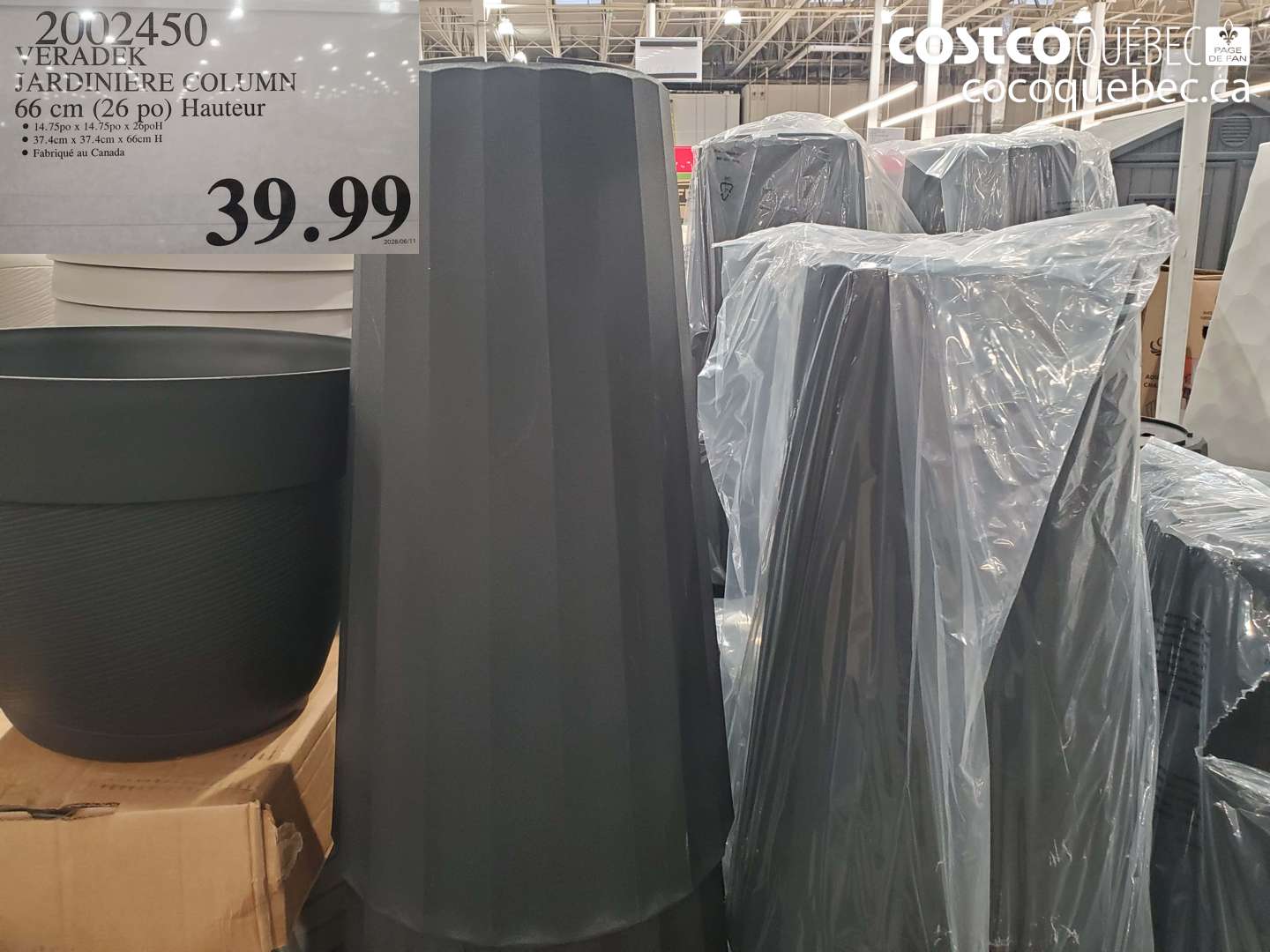 2002450 VERADEK JARDINIERE COLUMN 66 CM (26 PO) HAUTEUR $39.99