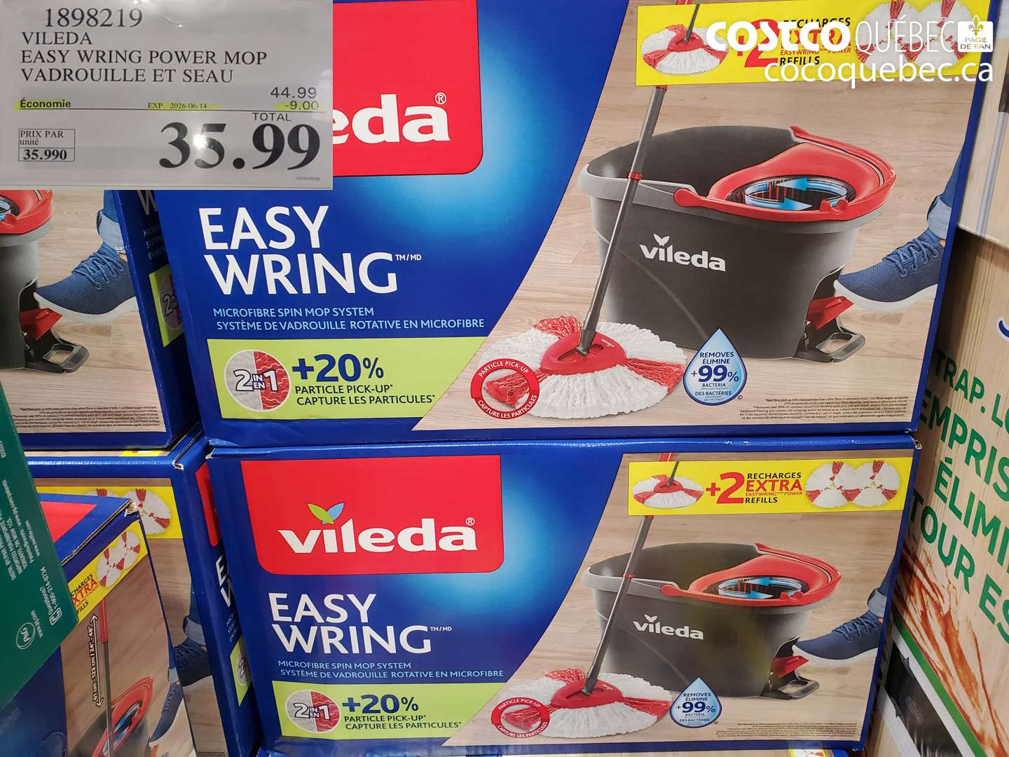 1898219 VILEDA EASY WRING POWER MOP VADROUILLE ET SEAU ($9.00 INSTANT SAVINGS EXPIRES ON 2026-06-14) $35.99