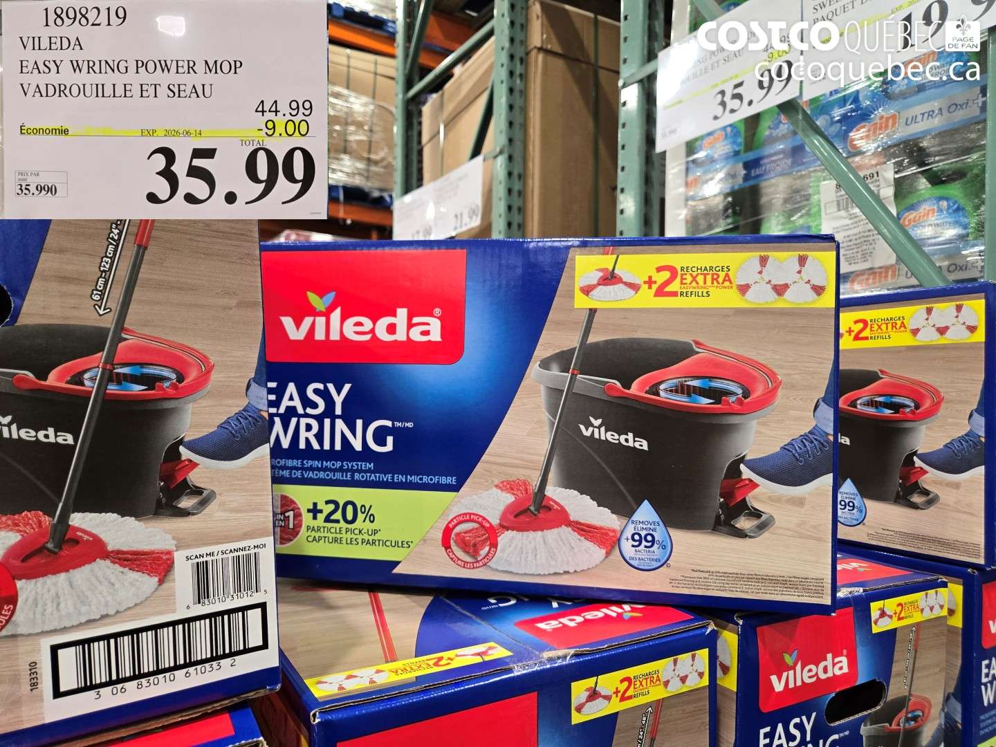 1898219 VILEDA EASY WRING POWER MOP VADROUILLE ET SEAU ($9.00 INSTANT SAVINGS EXPIRES ON 2026-06-14) $35.99