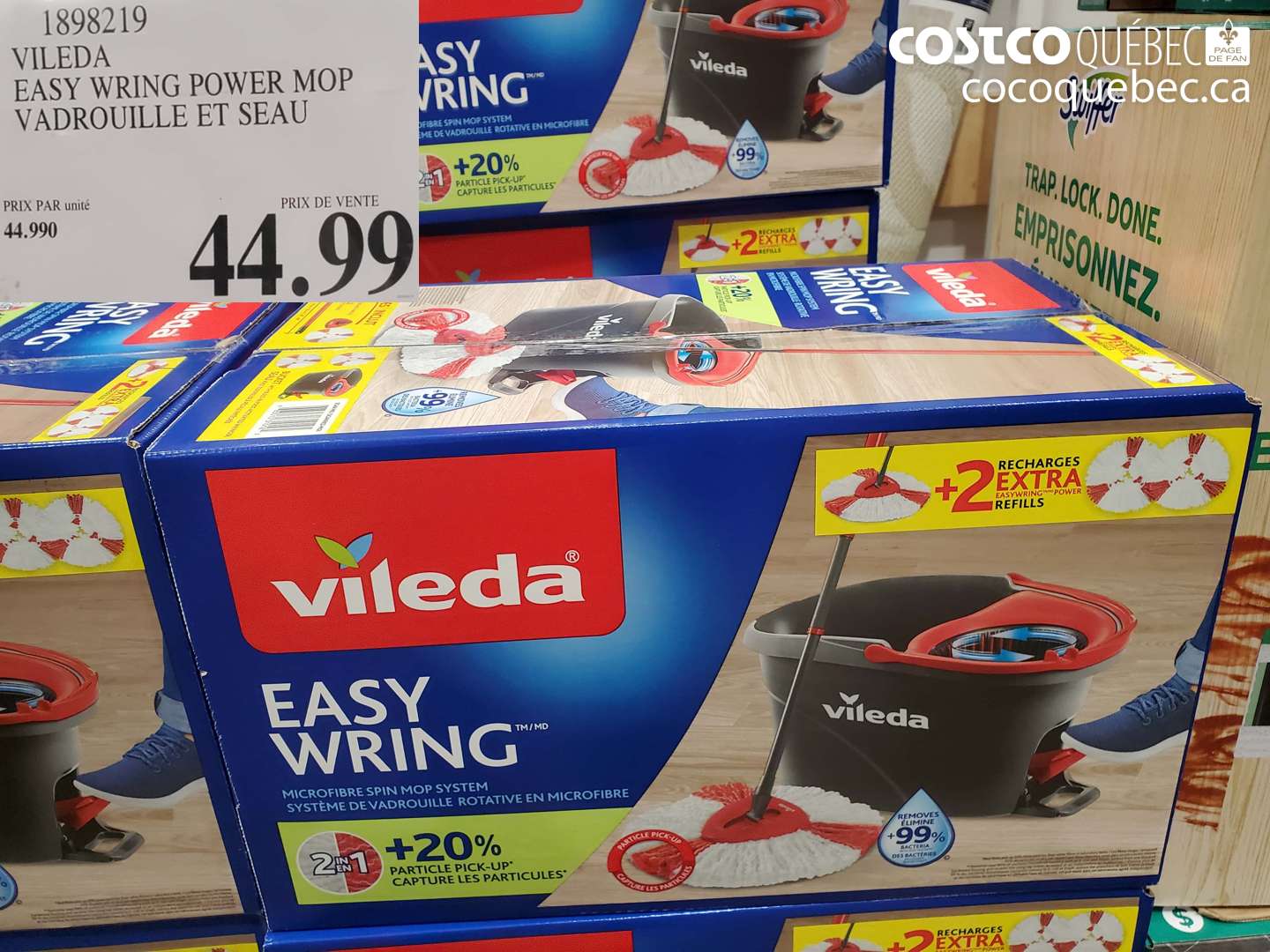 1898219 VILEDA EASY WRING POWER MOP VADROUILLE ET SEAU $44.99
