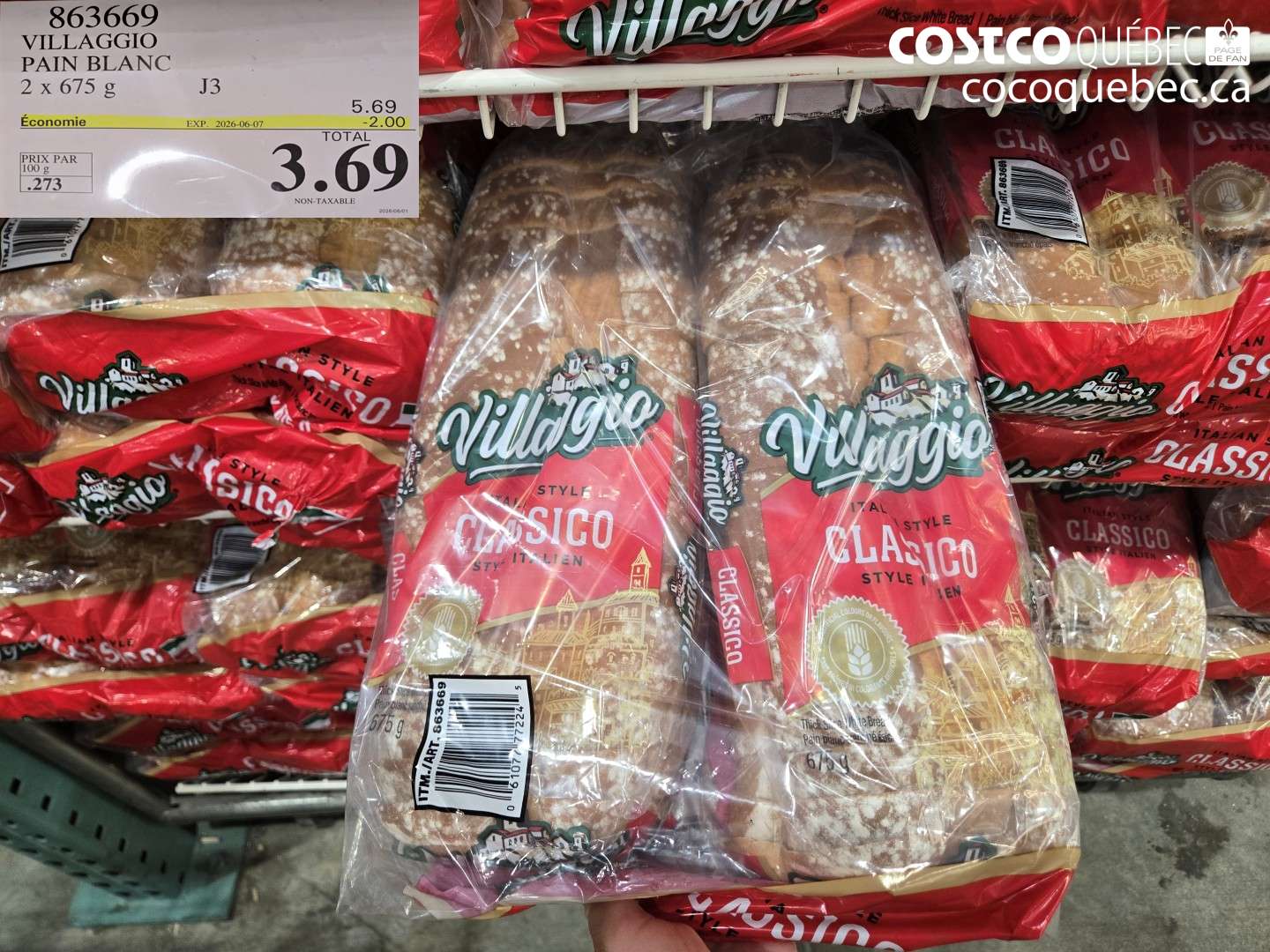 863669 VILLAGGIO PAIN BLANC ($2.00 INSTANT SAVINGS EXPIRES ON 2026-06-07) $3.69