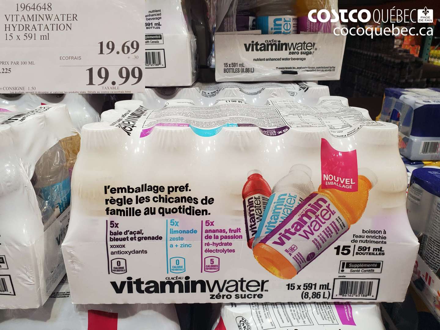 1964648 VITAMINWATER HYDRATATION 15 X 591 ML $19.69