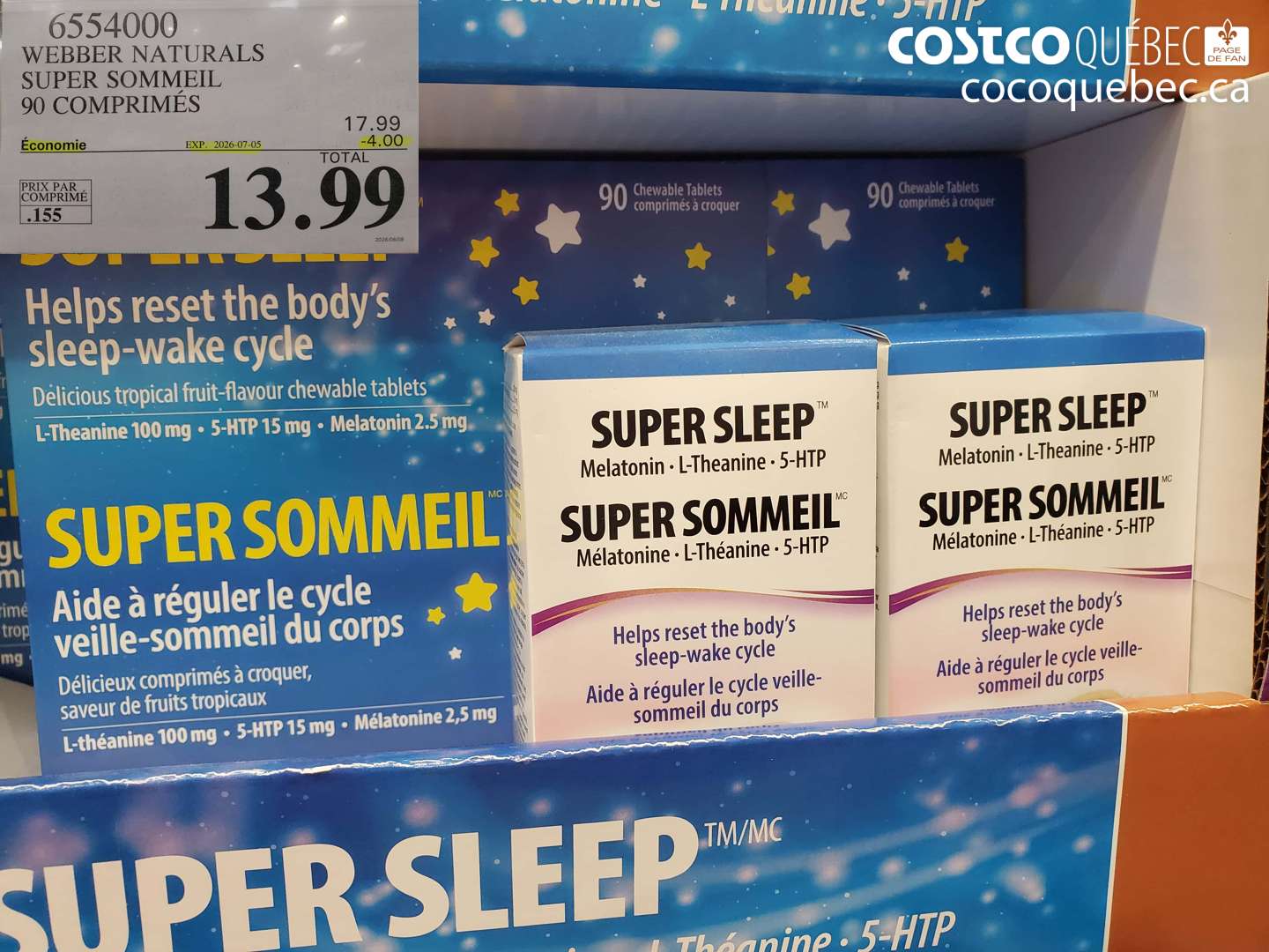 6554000 WEBBER NATURALS SUPER SOMMEIL 90 COMPRIMÉS ($4.00 INSTANT SAVINGS EXPIRES ON 2026-07-05) $13.99