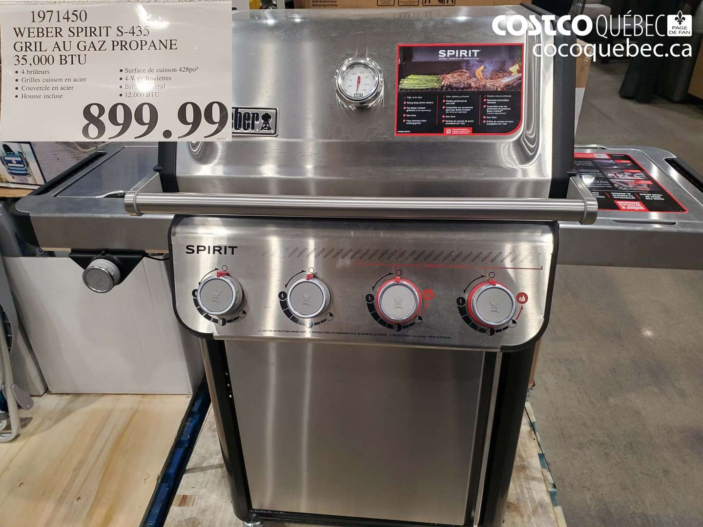 1971450 WEBER SPIRIT S-435 GRIL AU GAZ PROPANE 35.000 BTU $899.99