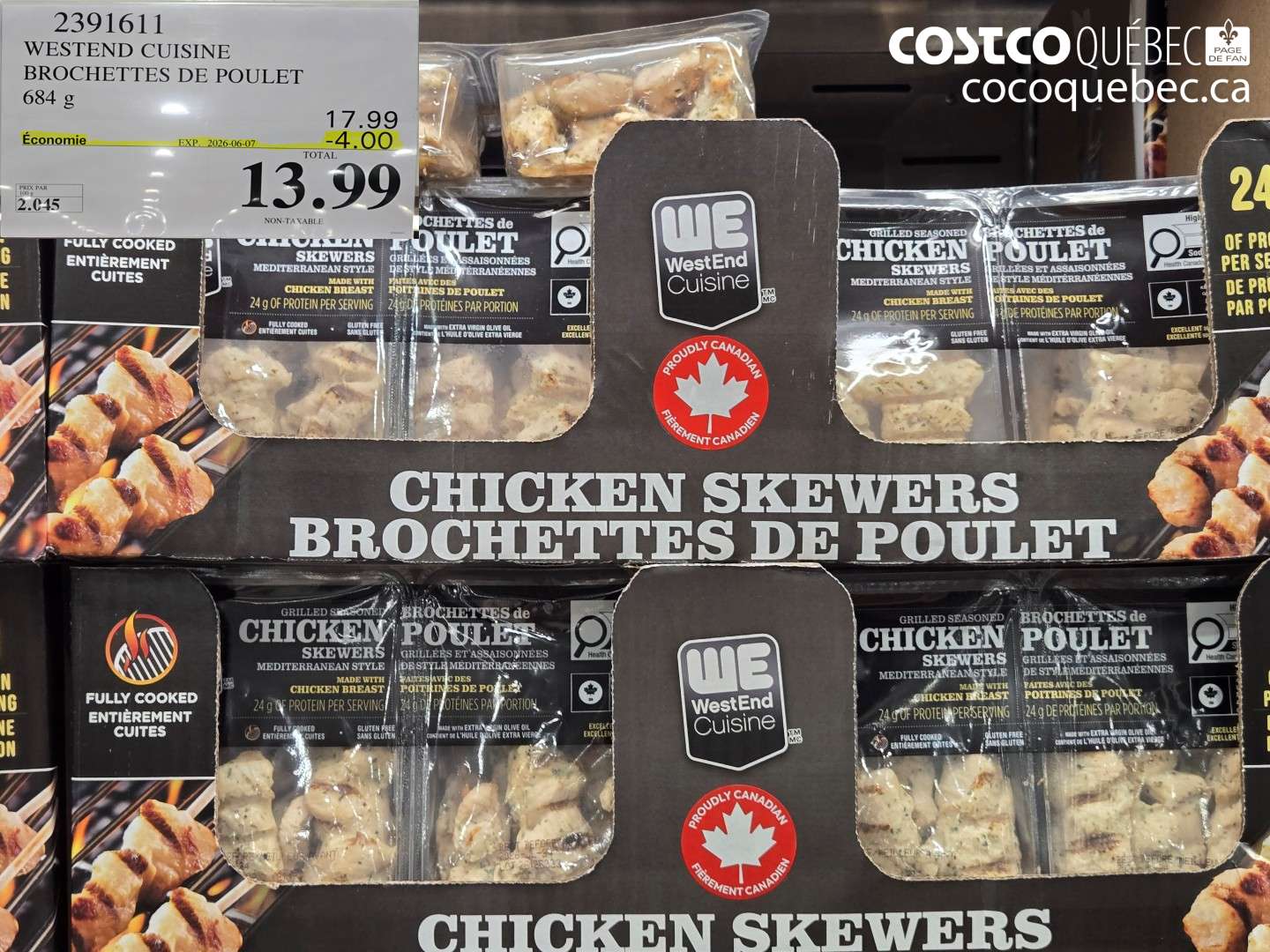 2391611 WESTEND CUISINE BROCHETTES DE POULET ($4.00 INSTANT SAVINGS EXPIRES ON 2026-06-07) $13.99