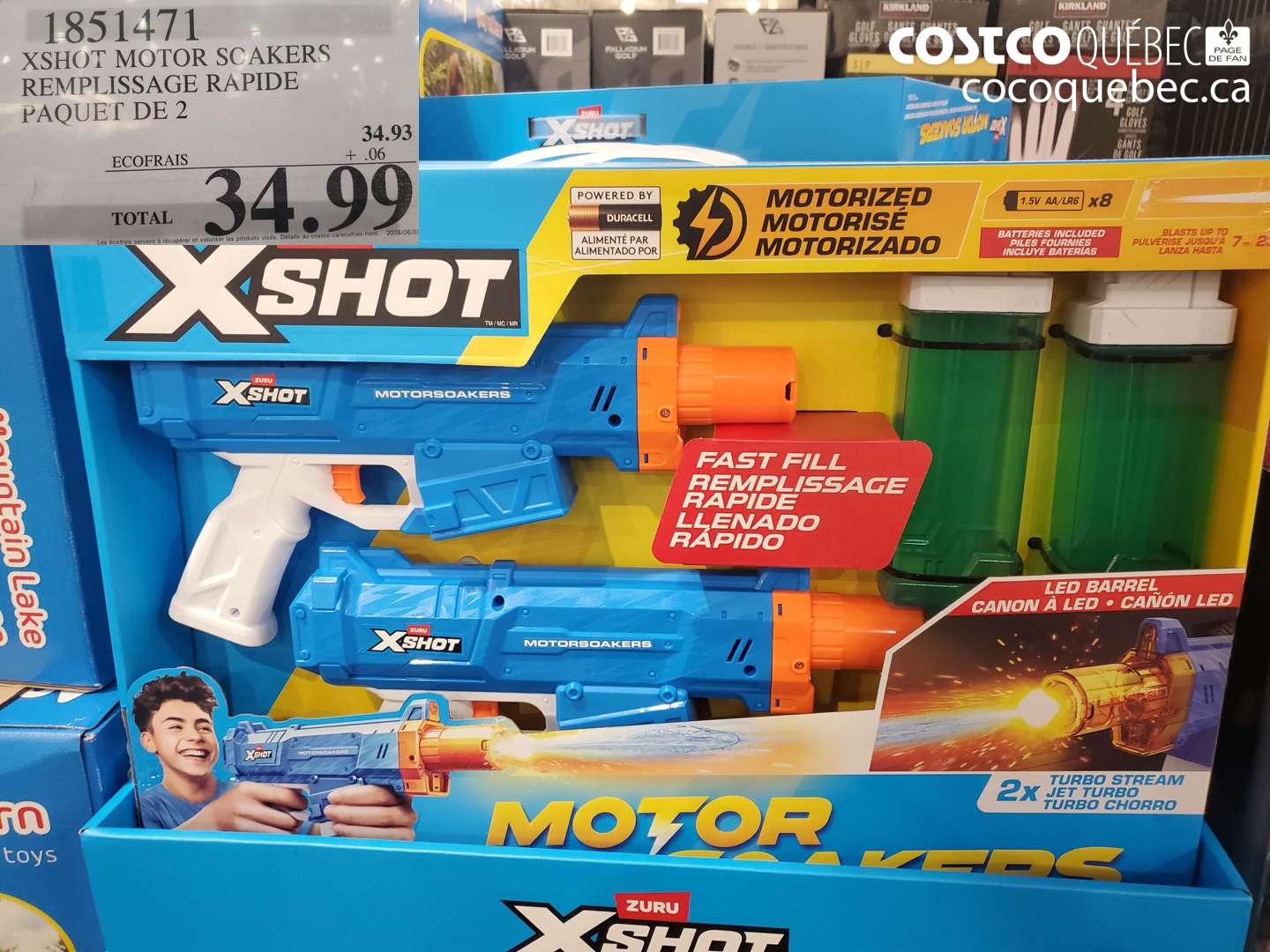 1851471 XSHOT MOTOR SOAKERS REMPLISSAGE RAPIDE PAQUET DE 2 $34.99
