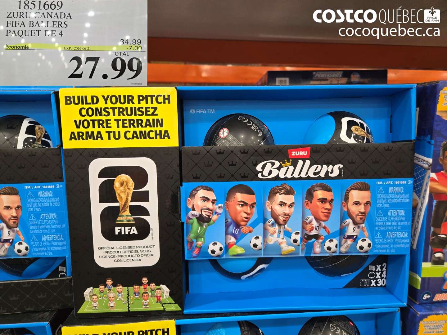 1851669 ZURU CANADA FIFA BALLERS PAQUET DE 4 ($7.00 INSTANT SAVINGS EXPIRES ON 2026-06-21) $27.99