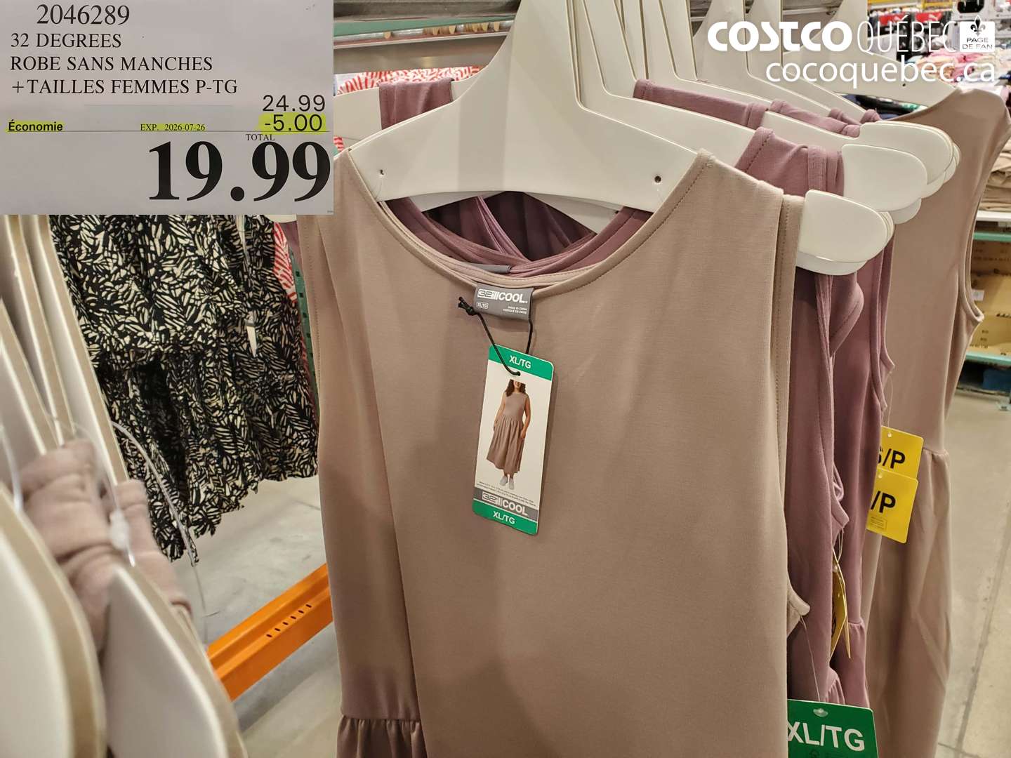 2046289 32 DEGREES ROBE SANS MANCHES +TAILLES FEMMES P-TG ($5.00 INSTANT SAVINGS EXPIRES ON 2026-07-26) $19.99