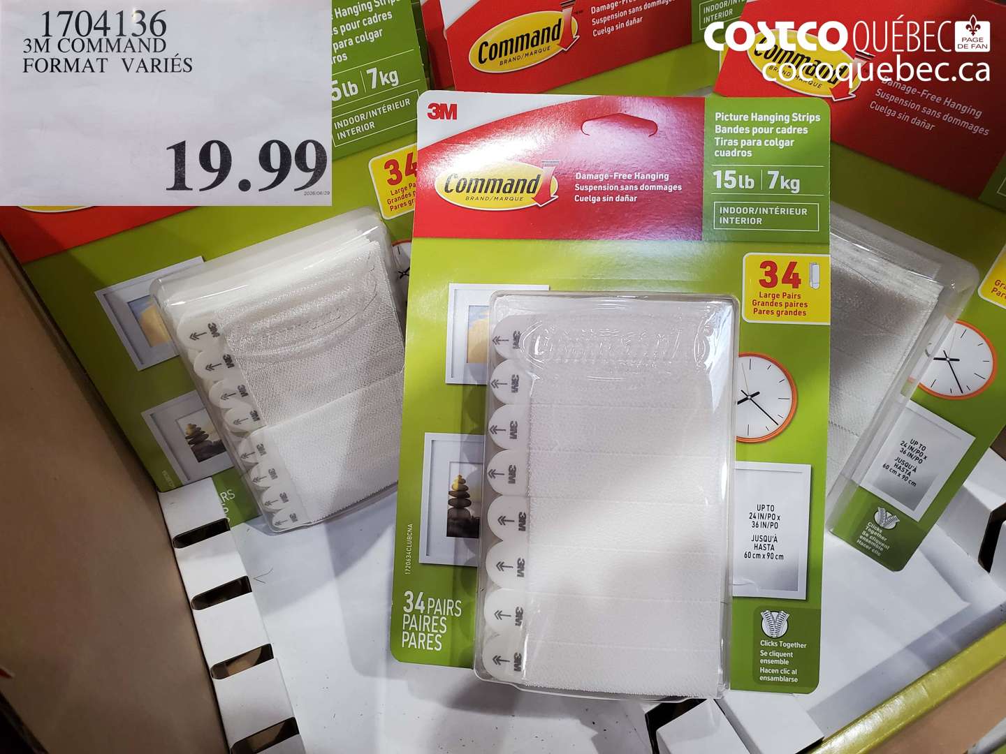 1704136 3M COMMAND FORMAT VARIÉS $19.99