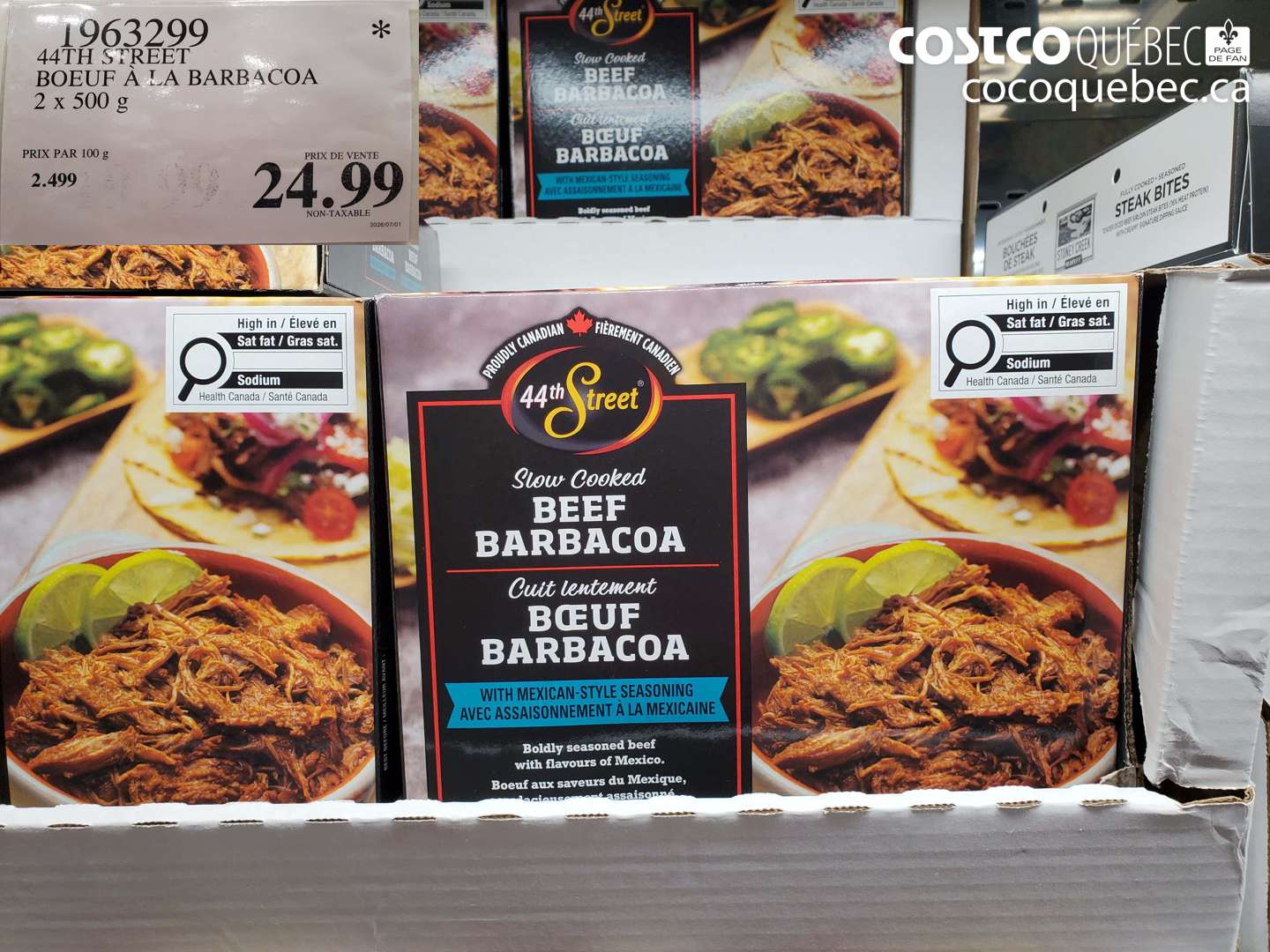 1963299 44TH STREET BOEUF À LA BARBACOA 2 X 500 G $24.99