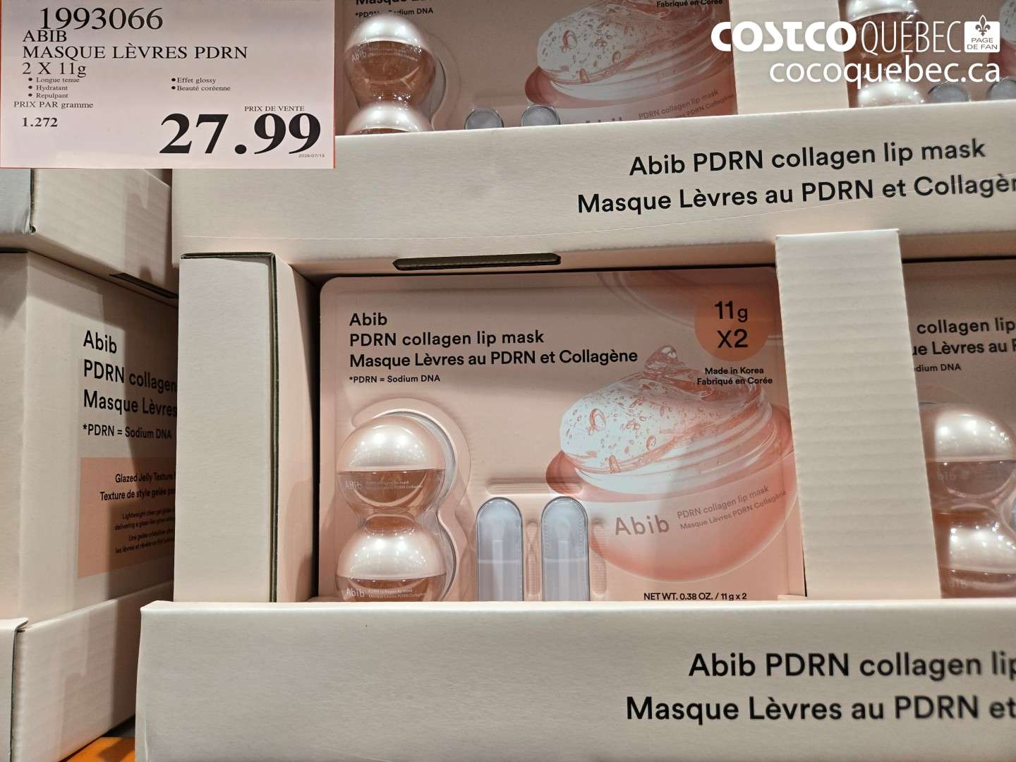 1993066 ABIB MASQUE LÈVRES PDRN 2 X 11G $27.99
