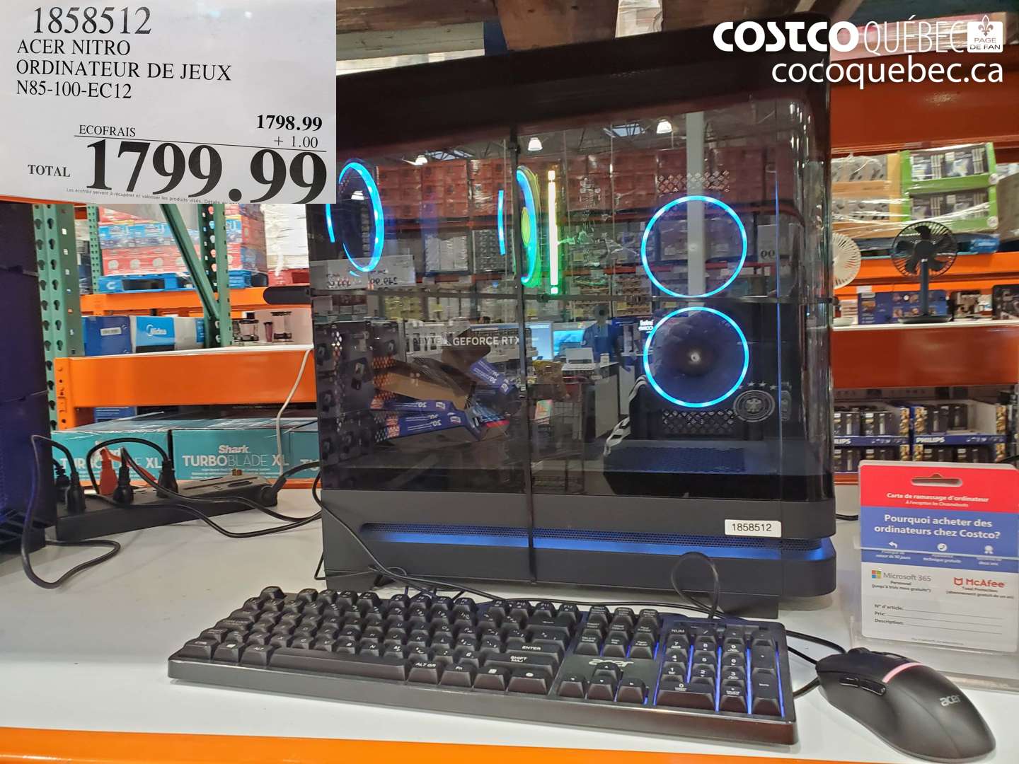 1858512 ACER NITRO ORDINATEUR DE JEUX N85-100-EC12 $1799.99
