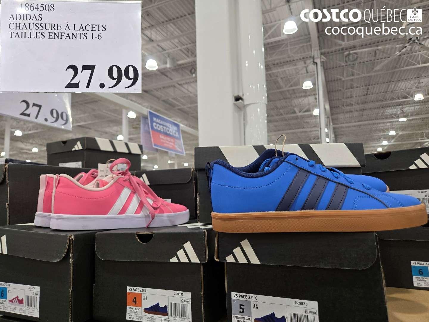 1864508 ADIDAS CHAUSSURE À LACETS TAILLES ENFANTS 1-6 $27.99